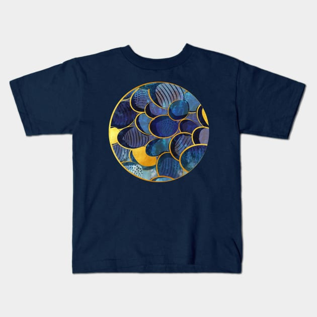 Abstract deep blue Kids T-Shirt by SelmaCardoso